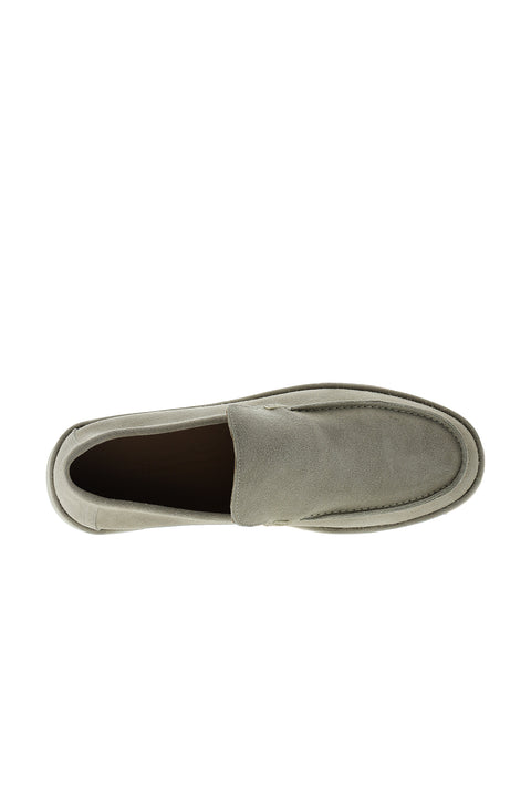 Medium Grey Suede Casual Loafer Leather Shoes
