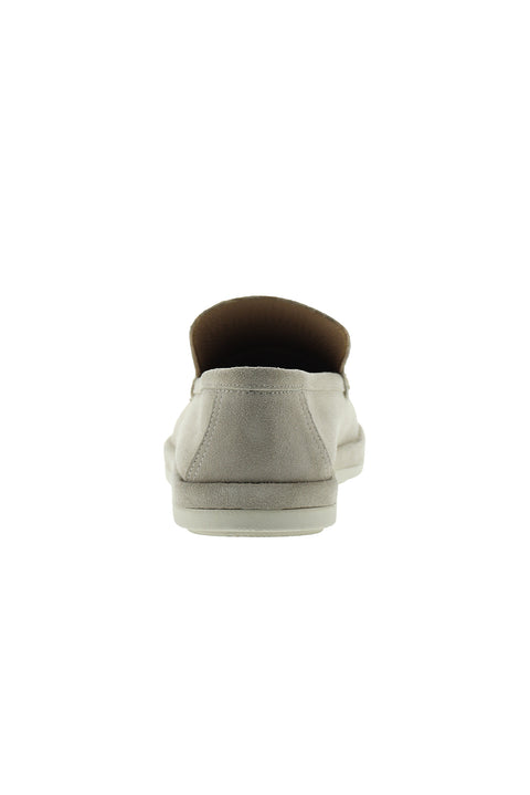 Medium Grey Suede Casual Loafer Leather Shoes