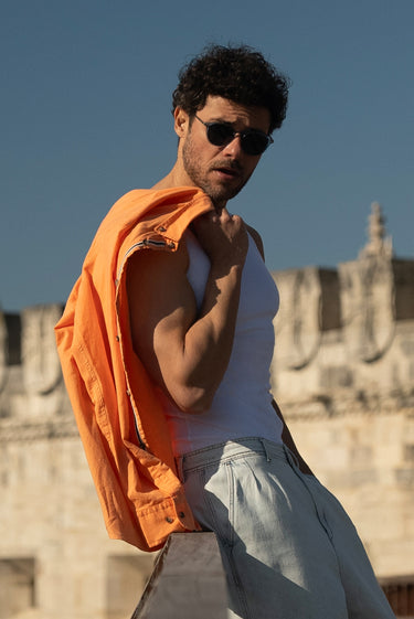 Beyaz Slim Fit Dar Kesim Pamuk Fitilli Atlet
