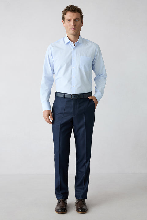 Koyu Lacivert 8 Drop Long Slim Fit Uzun Dar Kesim Düz Mono Yaka Takım Elbise