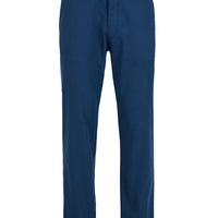 Mid-Navy Regular Fit Standard Cut Side Pocket Cotton Patterned Canvas / Chino Trousers