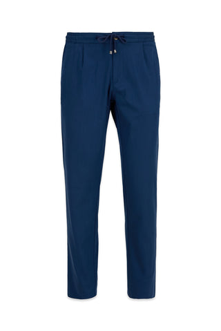 İndigo Regular Straight Fit Beli Lastikli İpli Pileli Likralı Jogger Pantolon