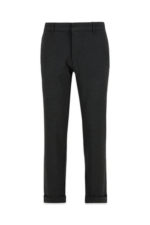 Açık Antrasit Regular Straight Fit Yan Cepli Likralı Esnek Desenli Kanvas / Chino Pantolon