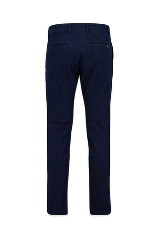 Orta Lacivert Regular Fit Standart Kesim Desenli Yandan Cep Kanvas / Chino Pantolon