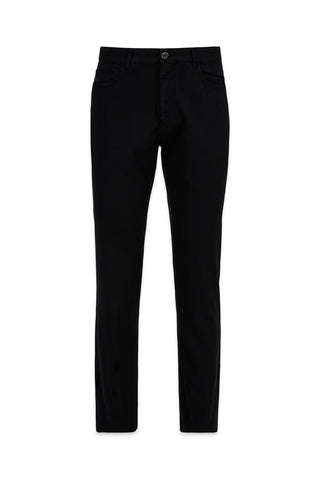 Siyah Relaxed Fit Rahat Kesim 5 Cep Likralı Kanvas / Chino Pantolon
