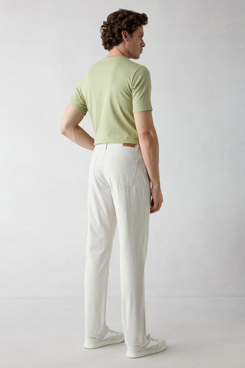 Stone Relaxed Fit 5-Pocket Stretch Canvas / Chino Trousers