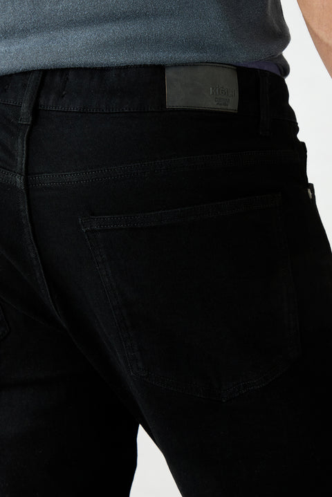 Siyah Slim Fit Dar Kesim 5 Cep Lyocell Karışımlı Denim Pantolon