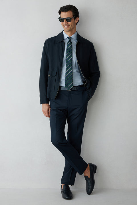 Mavi Techno-Line Long Sleeve Slim Fit Striped Cotton Shirt