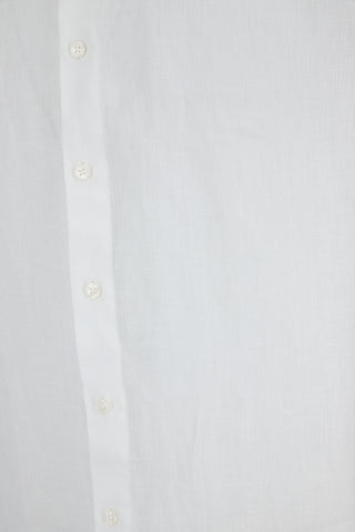 Beyaz Uzun Kol Slim Fit %100 Keten Gömlek