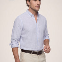 Blue Long Sleeve Regular Fit Striped Shirt