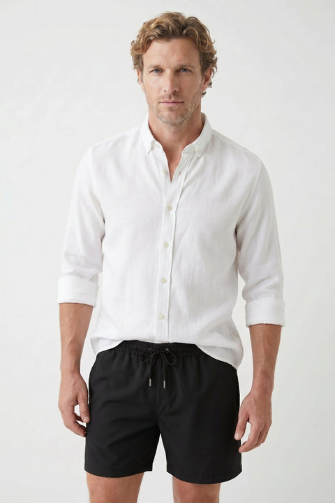 Black Drawstring Pocket Swim Shorts