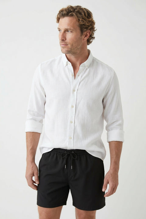 Black Drawstring Pocket Swim Shorts