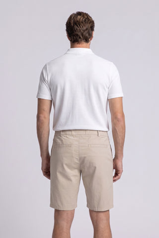 Taş Regular Fit Standart Kesim Çizgili Beli Lastikli Cepli Bermuda Şort