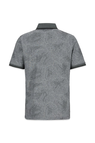 Siyah Polo Yaka Regular Fit Desenli Cepli Tişört