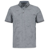 Light Grey Polo Collar Regular Fit Patterned Pocket T-Shirt