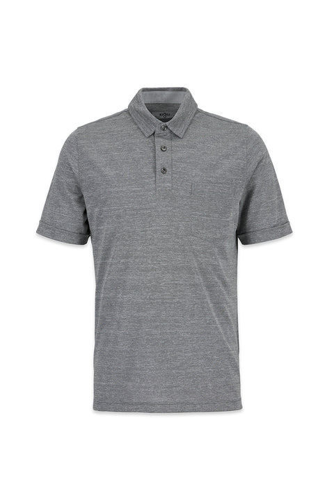 Açık Gri Polo Yaka Regular Fit Cepli Tişört