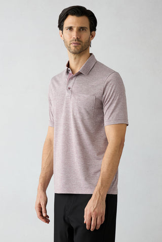 Açık Bordo Polo Yaka Regular Fit Cepli Tişört