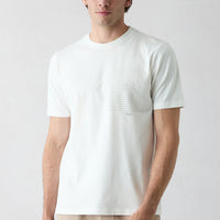Ecru Crew Neck Regular Fit Printed 100% Cotton T-Shirt