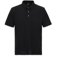 Siyah Polo Yaka Regular Fit İpek Karışımlı Dikişsiz Tişört