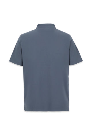 İndigo Polo Yaka Regular Fit İpek Karışımlı Dikişsiz Örme Tişört