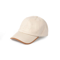 Light Beige Embroidered 100% Linen Hat