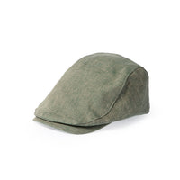 Medium Khaki 100% Linen Flat Cap