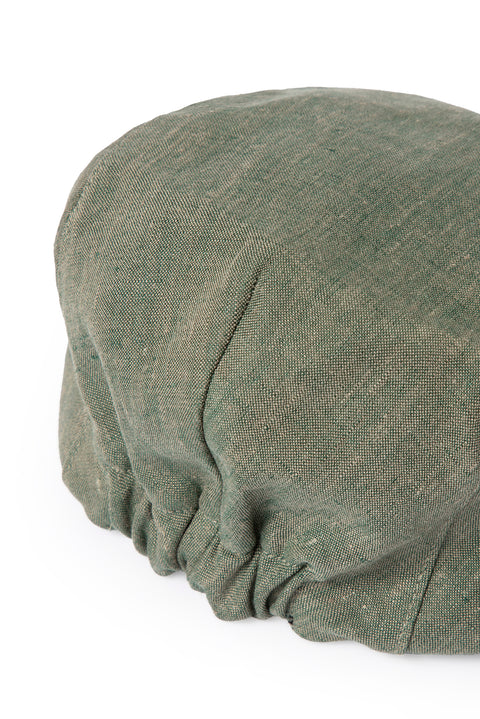 Medium Khaki 100% Linen Flat Cap