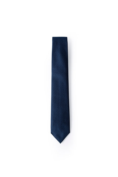 Medium Navy Patterned Tie