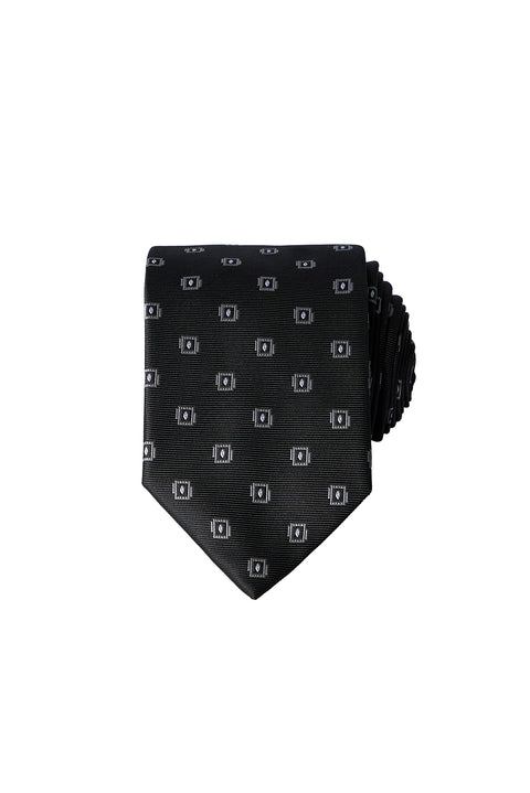 Black Italian Patterned Tie