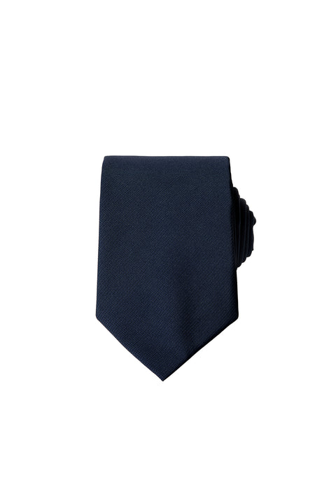 Blue Plain Linen Look Tie