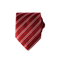 Dark Red Striped Tie