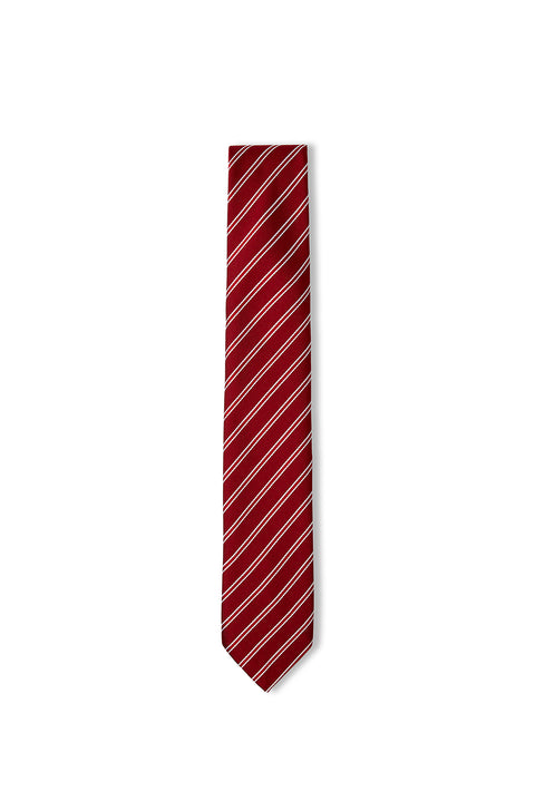 Dark Red Striped Tie
