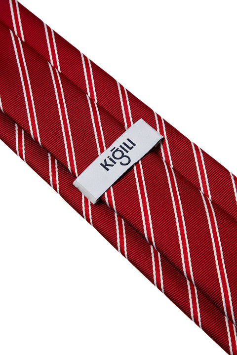 Dark Red Striped Tie