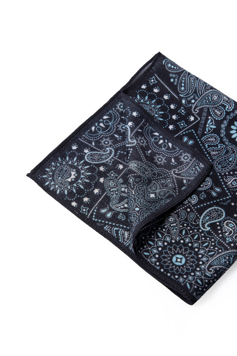Dark Navy Patterned Modal Handkerchief