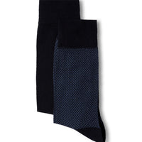 Indigo 2-Pack Cotton Lycra Stretchy Patterned Thin Sock Set