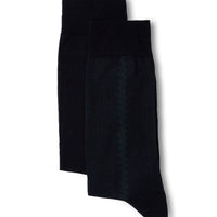 Petroleum Blue 2-Piece Cotton Lycra Flexible Patterned Thin Sock Set