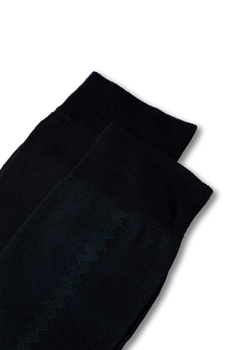 Petroleum Blue 2-Piece Cotton Lycra Flexible Patterned Thin Sock Set