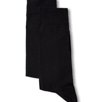 Black 2-Pack Cotton Lycra Stretch Patterned Thin Sock Set