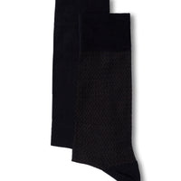 Dark Brown 2-Pack Cotton Lycra Flexible Patterned Thin Sock Set