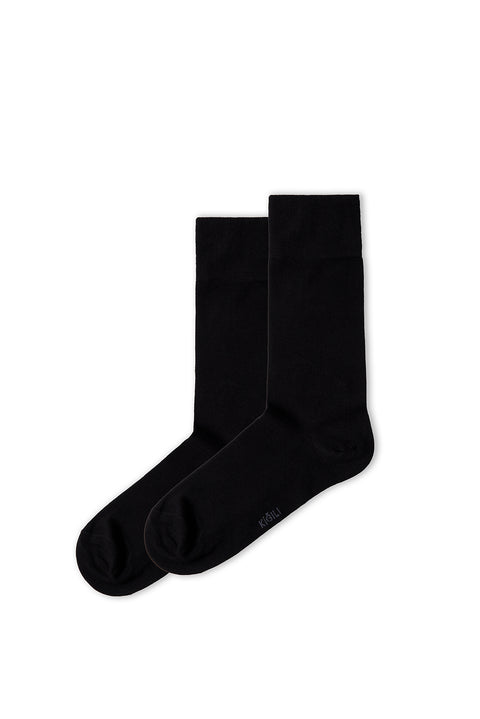 Black Single Bamboo Blend Plain Socks