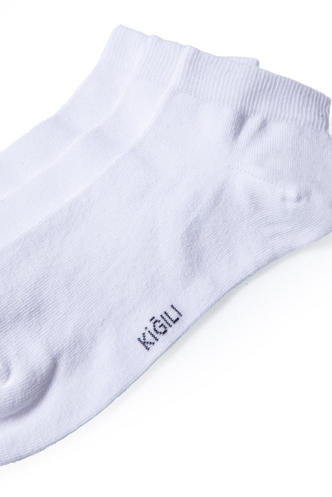 White 3-Pack Cotton Flexible Sports Socks Set