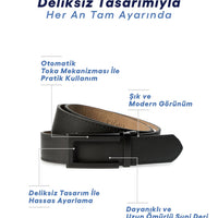 Black Automatic Buckle Plain Belt