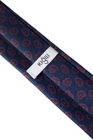 Açık Bordo 2'li Şal Desenli Kravat & Mendil Hediye Kutulu Set