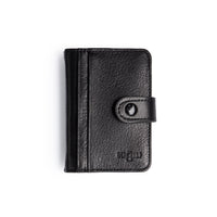 Black Leather Snap Card Holder
