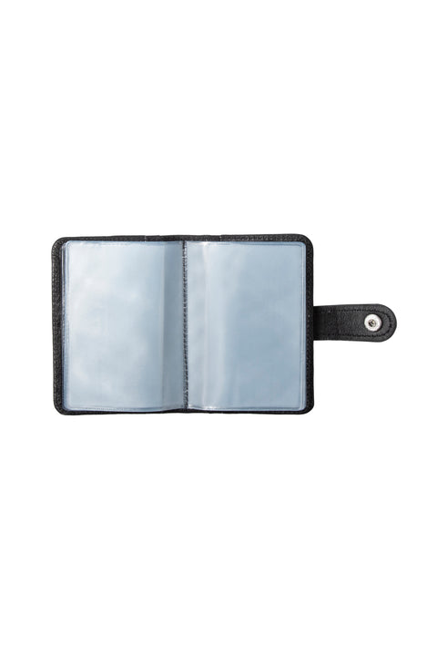 Black Leather Snap Card Holder