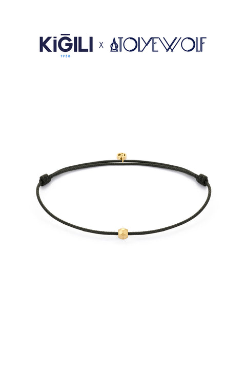 Black Stainless Steel Gold Plated Lucky Bracelet X AtolyeWolf
