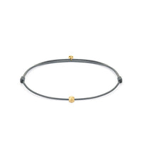 Medium Gray Stainless Steel Gold Plated Luck Bracelet X AtolyeWolf