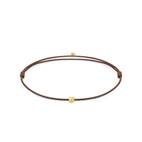 Dark Brown Stainless Steel Gold Plated Lucky Bracelet X AtolyeWolf
