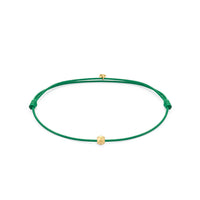 Dark Green Stainless Steel Gold Plated Lucky Bracelet by AtolyeWolf