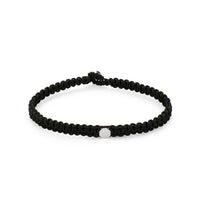 Black Stainless Steel Silver Plated Macrame Braided Bracelet X AtolyeWolf